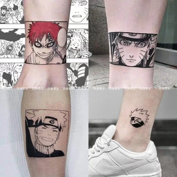 Tatuagem adesivos impermeáveis masculino e feminino de longa duração quadrinhos Japoneses bidimensional Naruto Uzumaki Naruto, Kakashi, Gaara