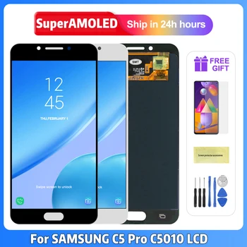 Tela Super Amoled Para Samsung Galaxy C5 Pro C5010 Tela LCD Touch screen Digitalizador Assembly Para Samsung SM-C5010 SM-C5018