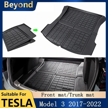 Traseira Do Carro Do Tronco De Armazenamento Esteira Da Tesla Model3 2022 Tronco Tapetes Personalizados Bandeja Impermeável Almofadas CargoModel 3 2021 Acessórios