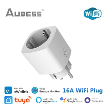 Tuya wi-Fi 16A Smart Plug Socket UE eWeLink Aplicativo de Controle Remoto do Monitor de Energia Pelo Alexa Inicial do Google Yandex Alice Controle de Voz