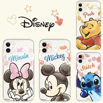 Ultra Fino Claro Mickey Mouse Telefone de Caso Para o iPhone 11 12 13 Pro MAX 12 13 Mini 6 7 8 Plus X XR XS Max SE de 2020 TPU Macio Celular