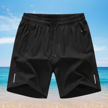 Verão Homens Praia Homme Gelo Frio Confortável, Respirável e Elástico de Ajuste Fino de Esportes Execução de Musculação Shorts Plus Size M-8XL