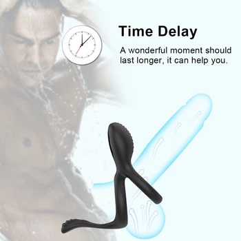 Vibrador Pênis Anel de Brinquedos Sexuais Para os Homens Adultos de Controle Remoto sem Fio Estimulação do Clitóris Luva Para o Anel peniano produtos do Sexo