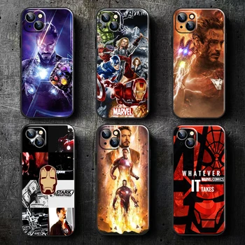Vingadores da Marvel Homem de Ferro Para o iPhone 13 12 11 Pro Max Mini X XR XS Max 5 5 6 6 7 8 Plus Caso de Telefone Funda Coque Líquido do Silício