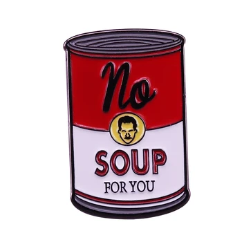 Warhol Campbell Soup Esmalte do Pino de Sopa para Você Citações Engraçadas Pode Broche de Seinfeld Inspirado Emblema