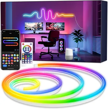 Wi-fi Smart Neon Led Strip Luzes RGBIC Impermeável DIY Cor Flexível da Fita Fita para TV, luz de fundo de Jogos de Quarto,sala de Natal do Alexa
