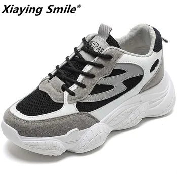 Xiaying Sorriso Primavera, Outono chegada NOVA Tênis Feminino Calçados Esportivos laço de calçado de Exterior Calçado de mulheres Tênis