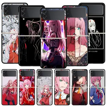 Zero Dois Darling Na Franxx Anime 02 Z 4 Flip Phone Case Para Samsung Z Flip 3 5G Preto Casca Dura Galaxy ZFlip3 Tampa Dobrável