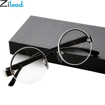 Zilead Retro Rodada Anti-fadiga Óculos de Leitura Mulheres Homens comodidades para preparar Chá/Limpar Lente de Vidro de Leitura Presbiopia Óculos de Armação de Dioptria +1.0~4.0
