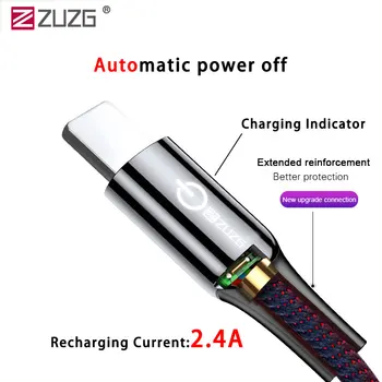 ZUZG 5A Auto Smart Power-Off PD 25W USB C Cabo do Carregador Para o iPhone 13 12 XR Rápido Carregamento Automático de desligar o Fio de Cabo de